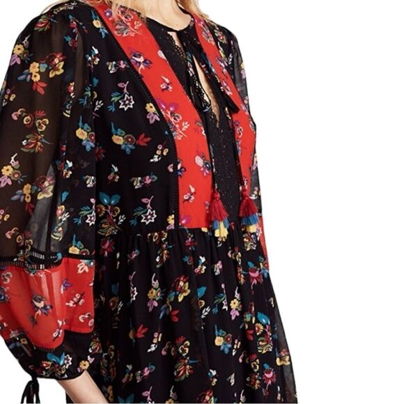 Rebecca Minkoff Women’s Floral Sheryl Maxi Dress in the Size Medium in Red/Black - Picture 8 of 16